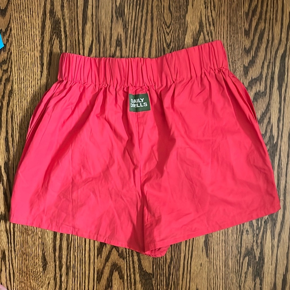 Daily Drills Red Pink High Waisted Boxer Shorts